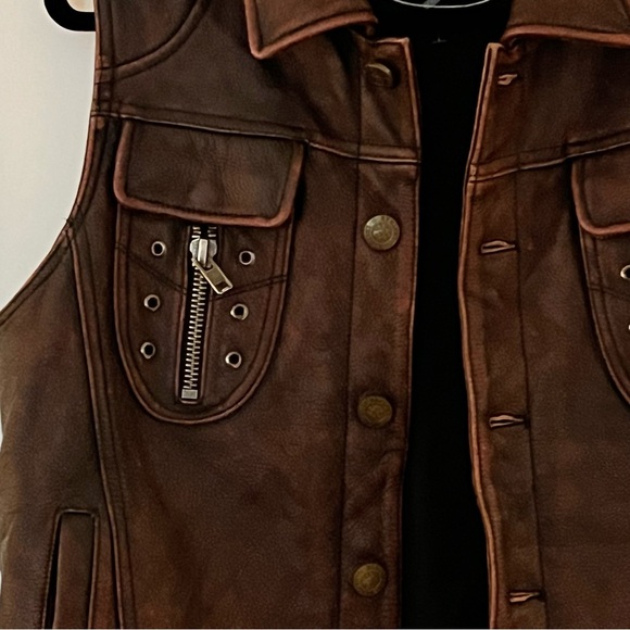 NWOT Genuine Leather Biker Jacket UNISEX - Picture 3 of 10